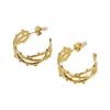 New fashion stainless steel line hollow earrings design sense niche versatile earrings women