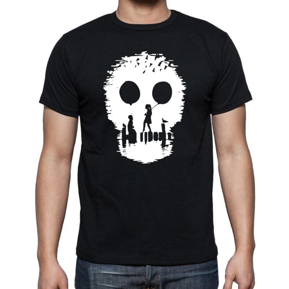 Dark Skull Patterned Printed Tshirt Gothic Style Short Sleeves Suitable for Both Men and Women Casual Summer Round Neck Tee Top