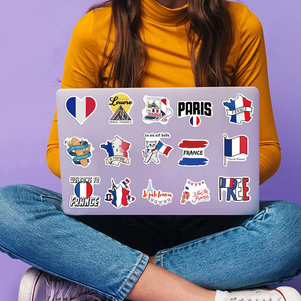 50 City French Graffiti Stickers Guitar Laptop Suitcase DIY Waterproof Stickers