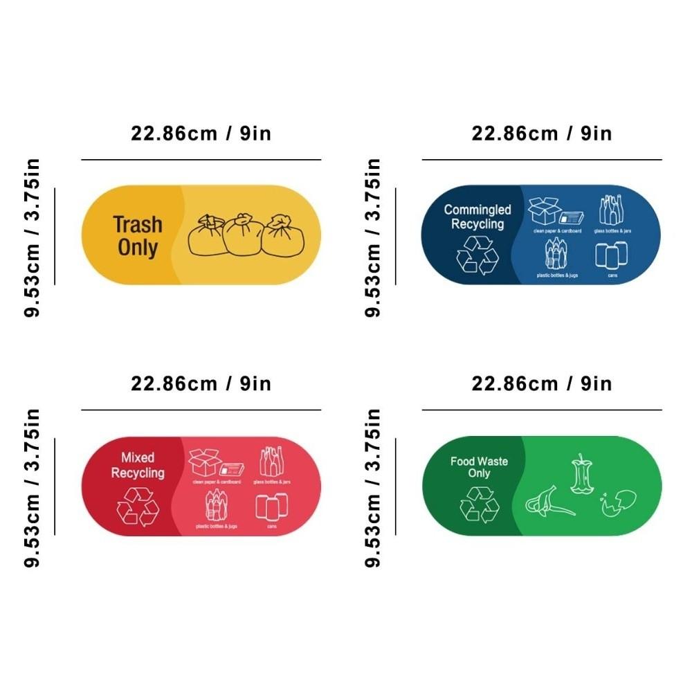 Naklejka na kosz do segregacji śmieci Wodoodporna Samoprzylepna Naklejka Recykling Mieszany Naklejki z Logo Winylowe Naklejka na Kosz na Śmieci Etykieta