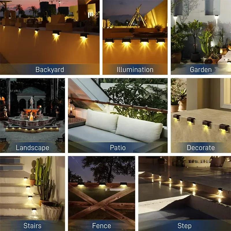4-20PCS LED Solar Lights Outdoor Garden Light Waterproof Solar Step Deck Light Lamp Sunlight Courtyard Decor Solar Garden Lights