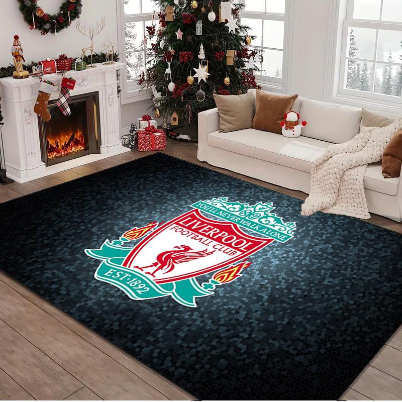 1PC rug Football Liverpool Crest Carpet, Chair Rug,Area Rug for Office Bedroom living rooms bedroom, Doormat decor Christmas fan gifts