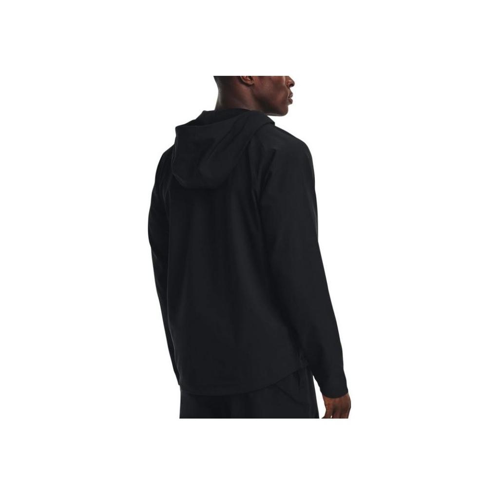 Under Armour Sun Protection Zip-Up Hooded Jacket With Drawstring And Breathable Mesh Men Jackets Black 1370494-001
