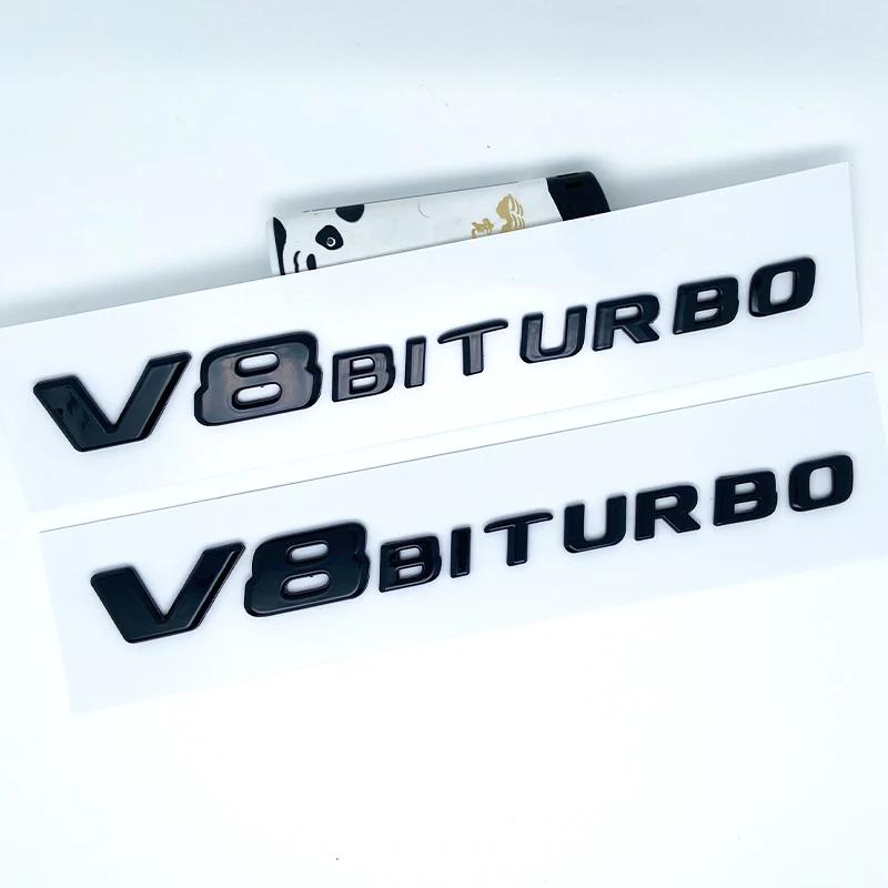 AABGR1 2017 Flat Letters G63 G65 V8 Biturbo V12 Biturbo Emblem for Mercedes Benz W463 Car Side Fender Trunk Nameplate Logo Sticker