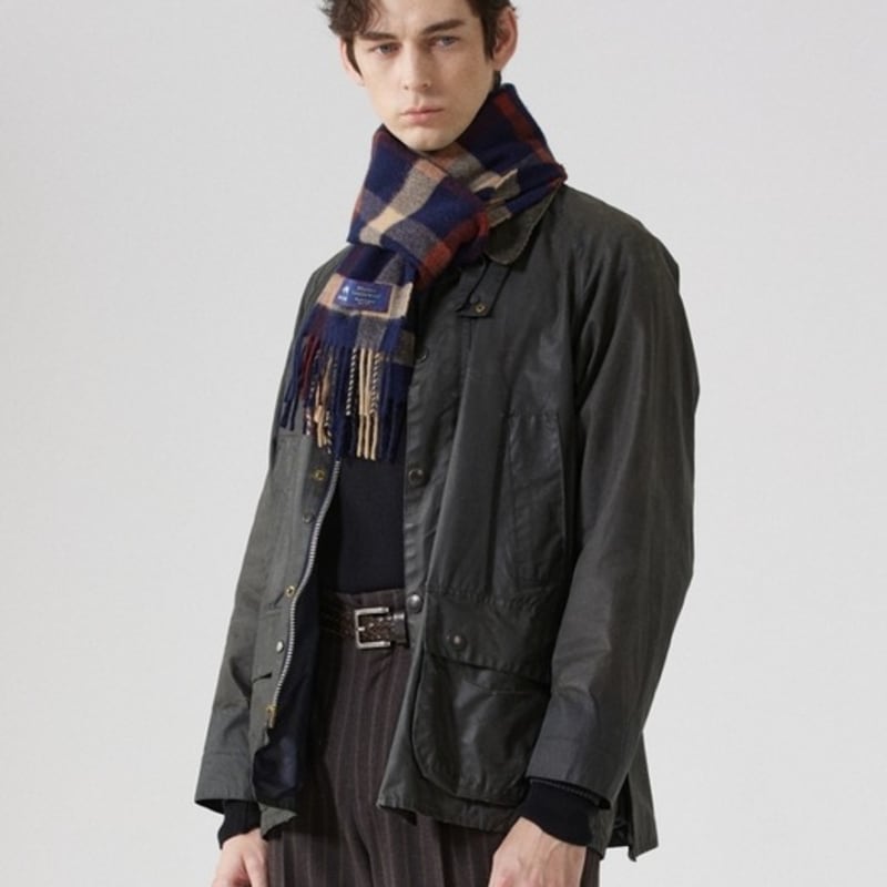 ABRAHAM MOON Merino Wool Muffler 25cm - Blythe Navy Rust