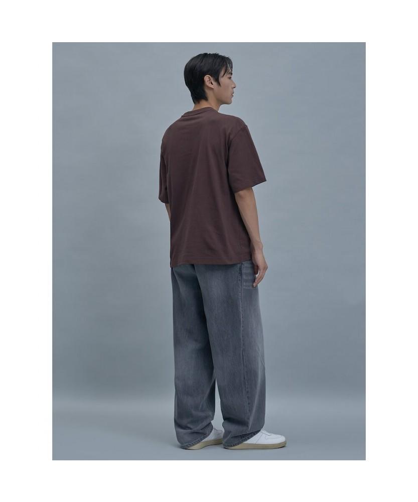 SHIFT.G Semi Wide Tapered Denim Pants Black