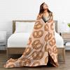 Food Pretzel Flannel Blanket Adults  Warm Cozy Throw Blanket Autumn Home Decor Bedspread Sofa Bed Cover