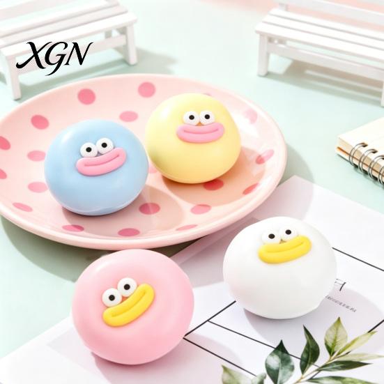 Steamed Bun Squeeze Toy Cartoon Sausage Mouth Stress Ball Big Eyes Relief Fidget Soft Stretchy Decompression Dumpling Desk Anti-stress
