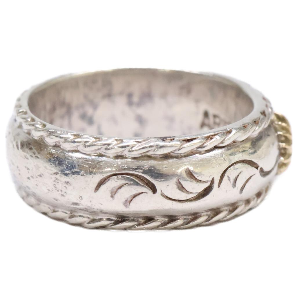 ARIZONA FREEDOM R-45a SILVER K18 Small Sun God Arabesque Ring Ring Silver / Yellow GoldUsed