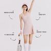 Womens U-Neck Color-Block Tennis Dress Slim Fit Waist-Cinched Breathable Athletic Running Gym