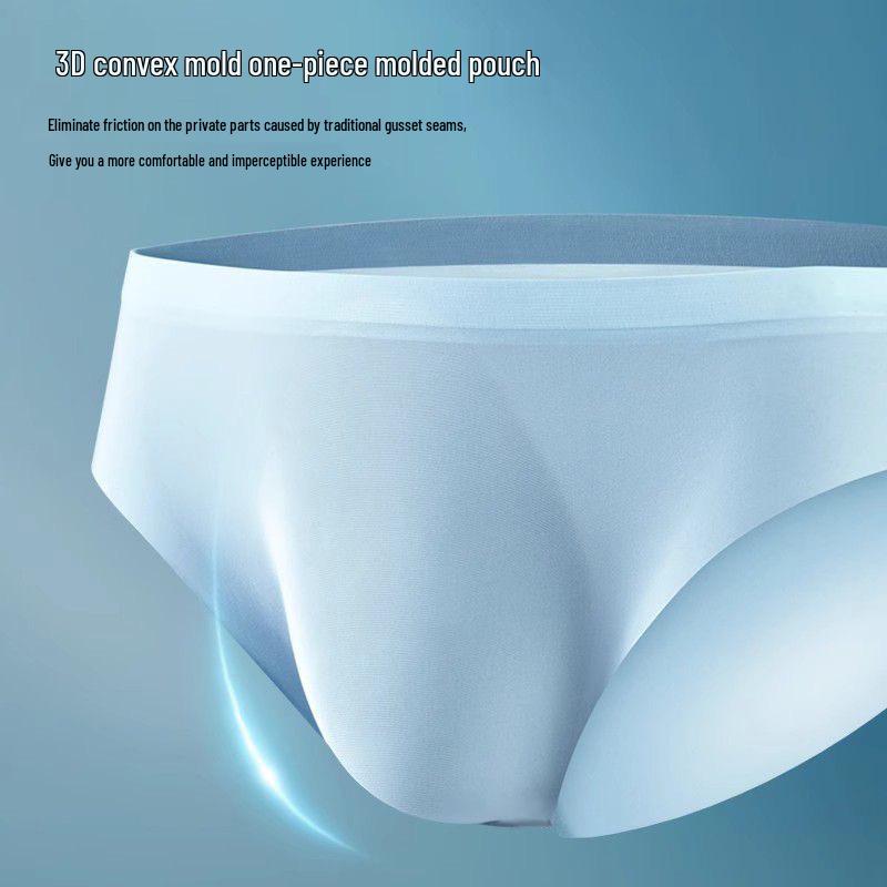 Ultra-thin 3D Convex Ice Silk Men's Quick-Dry Breathable Triangle Briefs
