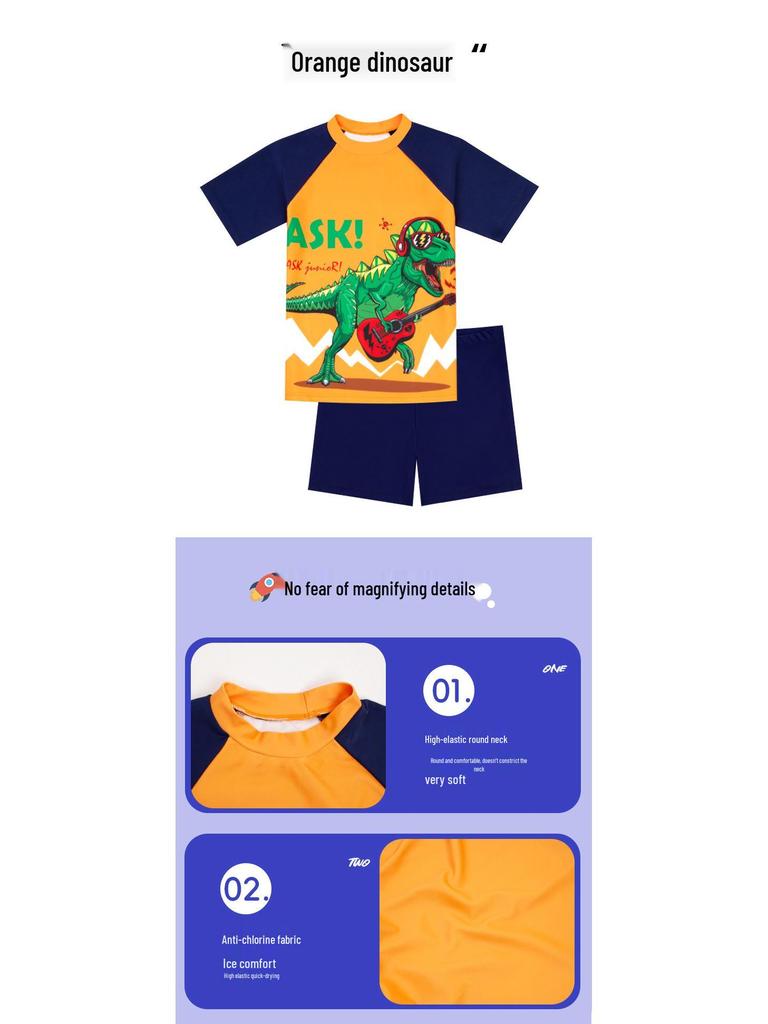 Kids' Quick-Dry Sunscreen Swimsuit Set for Boys and Girls - Medium to Large Sizes for Toddlers and Children, Perfect for Hot Springs