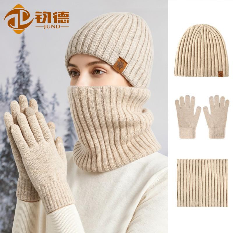 Womens Alpaca Wool Knit Hat Scarf Gloves Set Winter Warm Thick Lined Neutral Unisex Adult Accessories