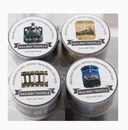4pcs DIY Decoration Adhesive Tapes Japanese Travel on the railway tracks Washi Tapes Masking Tapes stickers stationery