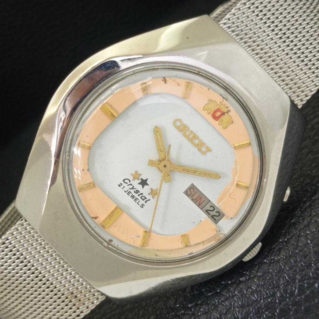 

Orient CRYSTAL AUTOMATIC JAPAN 46941 МУЖСКИЕ ВИНТАЖНЫЕ ЧАСЫ С БЕЛЫМ ЦИФЕРБЛАТОМ a703313-1 R213b-a703313