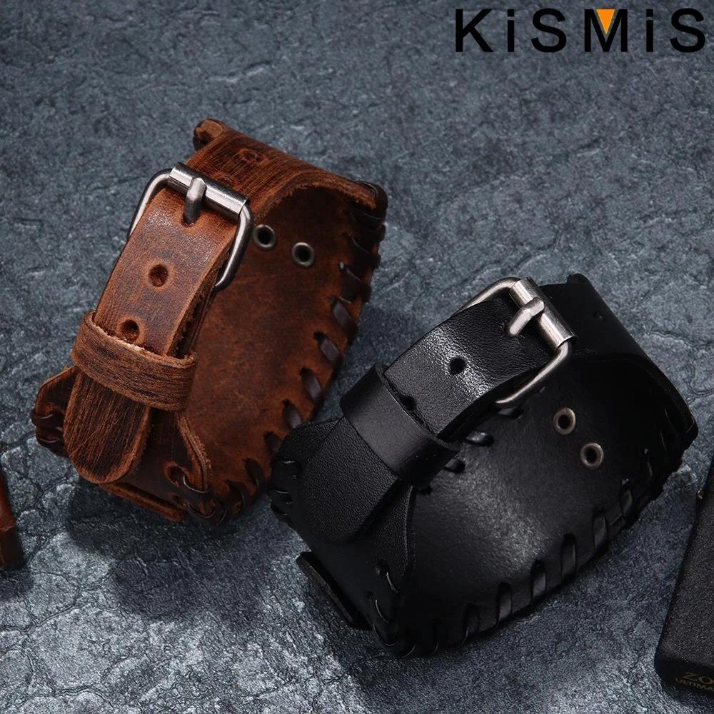 Scandinavian Punk Leather Cuff Bracelet Nordic Amulet Gothic Wristband for Men Stylish Fashion Jewelry Accessory
