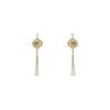 Retro New Chinese-style Green Bamboo Fringed Design Earrings Women's High-end Antique Cheongsam Accessories Horse Face Skirt Ear Jewelry