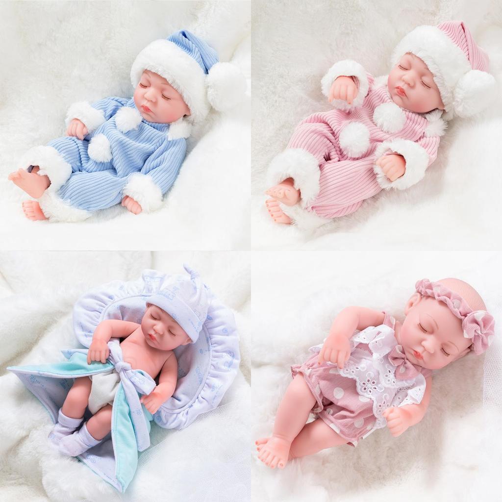 Reborn Baby Doll Toy 12in Soft Silicone Sleepwear For Kids And Collectors