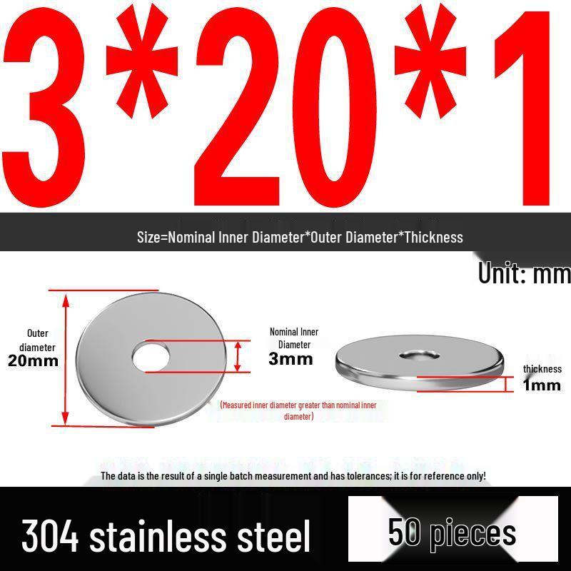 Thickened 304 Stainless Steel Flat Washer Spacer (M2-M36)