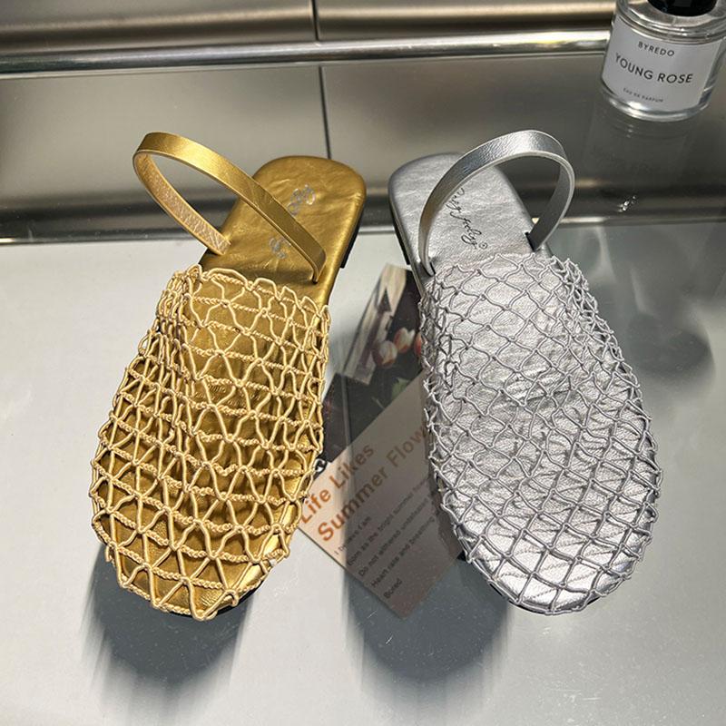 Fashion Fashion Mesh Breathable Women Slides Slippers Sandals Shoes Mules Summer Beach Female Round Toe Ladies Flats Slippers Shoes