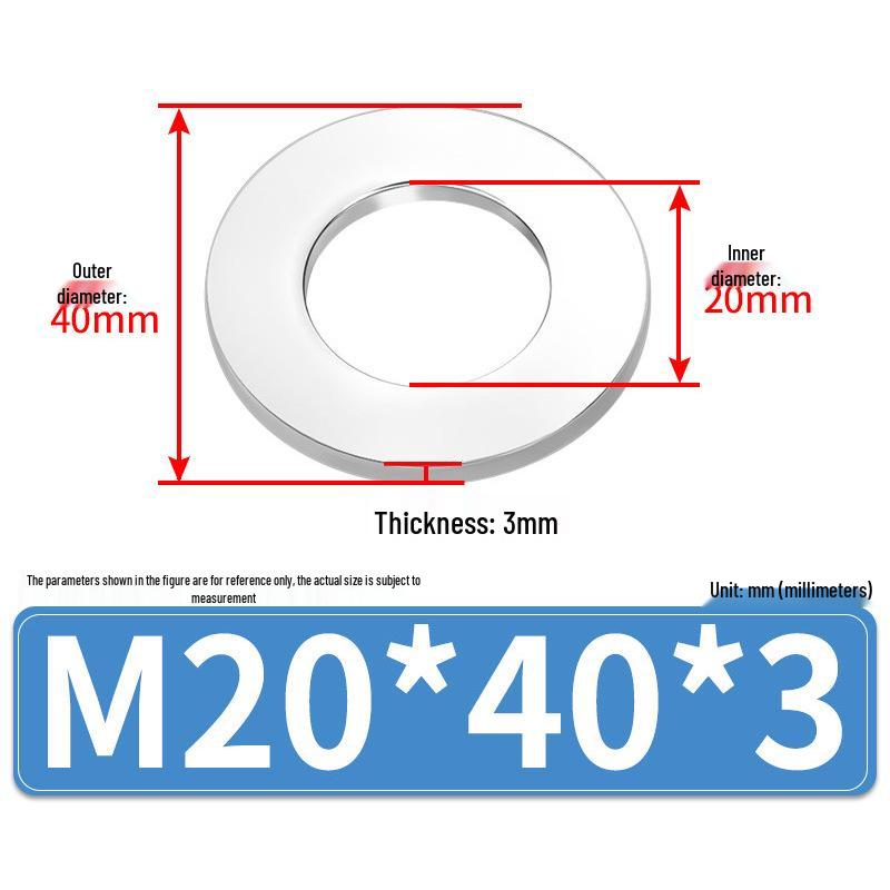 Jin Juntai Thick & Thin Stainless Steel Flat Washer, Round M10-M36