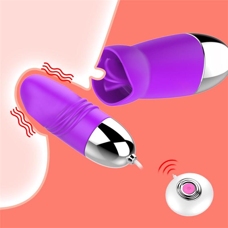 Klitoris Oral Tungevibrator Nippelsuger Fjernkontroll Klitorisstimulator Sexleketøy for Kvinner