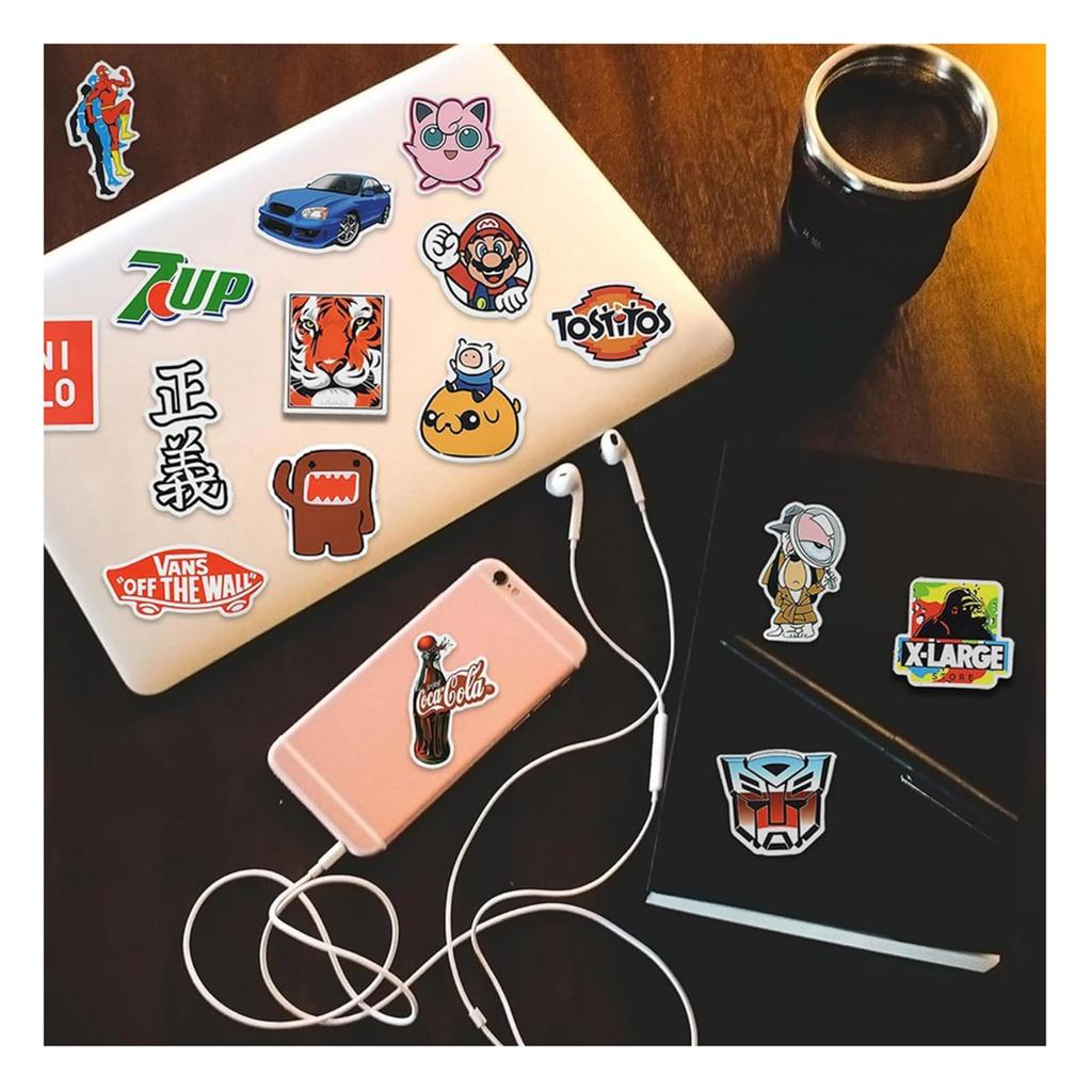Sticker Stylish Cool Brand Stickers and Logo Popular Brand Smartphone Waterproof and Suitcase Stylish Waterproof Stickers for Water Cell and 7 Styles