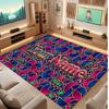 Abstract Geometric Theme Crystal Velvet Floor Rug Personalized Custom Name Text Warm Carpet Home Decoration