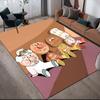 Anpanman Flannel Pattern Square Carpet,Area Rug,Carpet Rug for Living Room Bedroom Sofa Playroom Decor,Non-slip Floor Mat