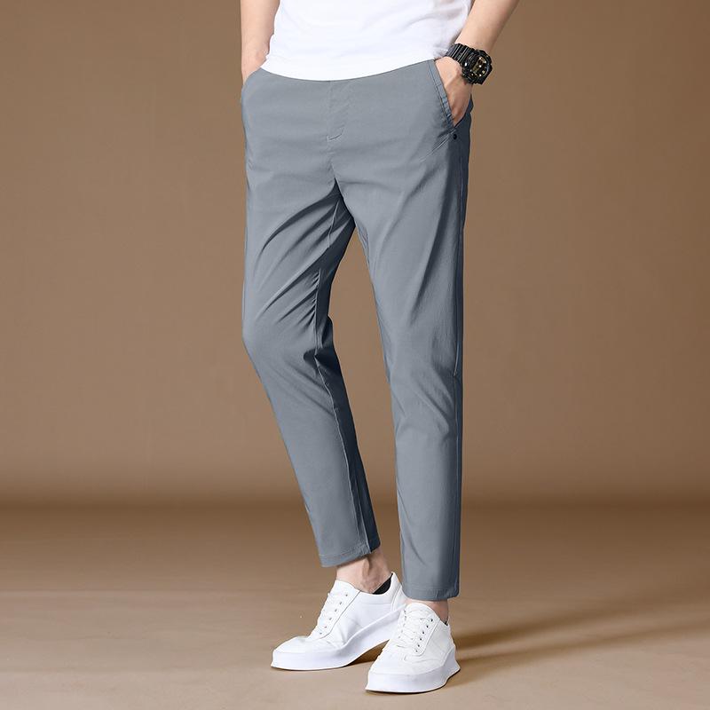 

Чоловічі еластичні приталені повсякденні штани - Весна, Осінь, Літо Ділові штани довжиною 9/10 29