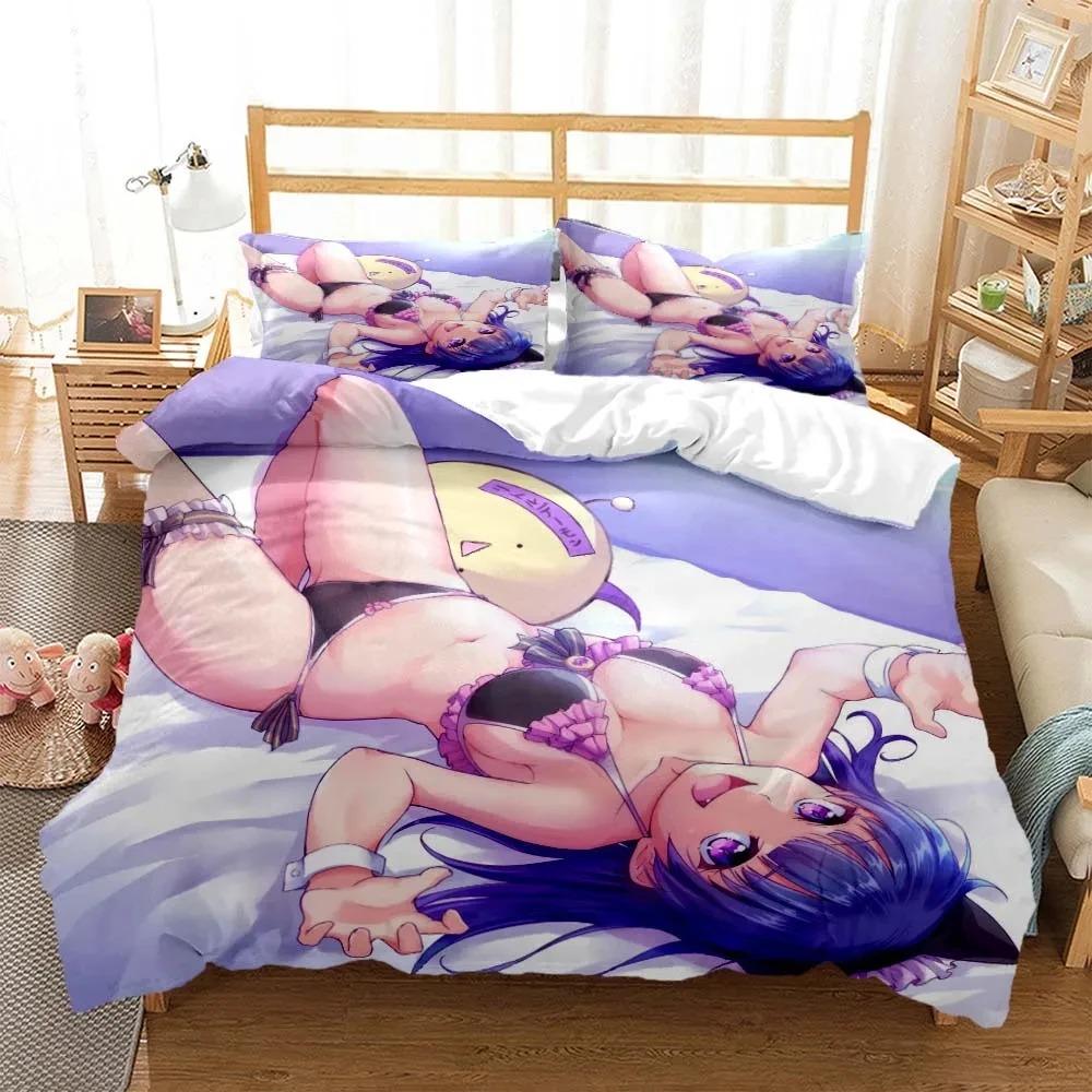 Sexy beauty cartoon 3D printed bedding set luxury King size Comforter bedding sets digital design