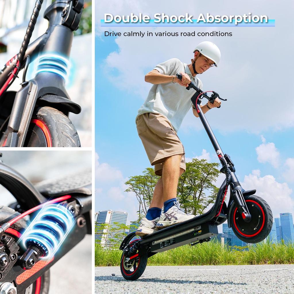 W7 Electric Scooter 650W Motor 36V10.5Ah Battery 35km/h 8.5" Air Tires Dual Suspension with App Max Load 120KG Escooters