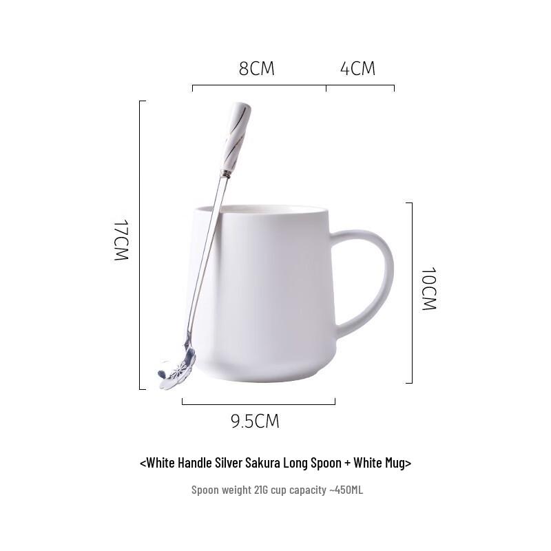 Jiemengzhe Ceramic Coffee Mug with Lid and Spoon