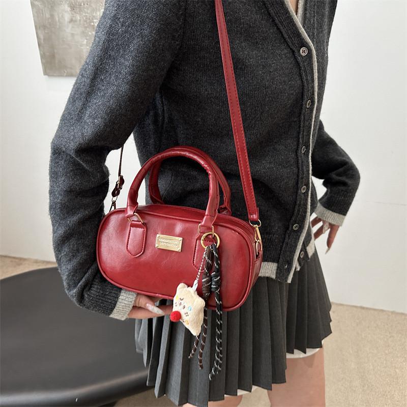 Small Vintage Crossbody Square Bag Handbag With Pendant For Girl Use Daily