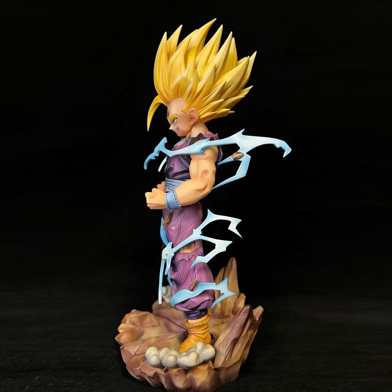 28cm Anime Dragon Ball Super Saiyan 2 Gohan Figures Double Head Sculpt Collectible Model Desktop Ornament Statue Toys Gifts