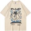 Camisetas de Dibujos Animados Unisex Harajuku Kawaii Gato Estampado de Letras Manga Corta Camisetas Ropa Suelta para Pareja Y2K Tops