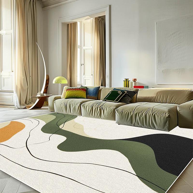 Modern Green Minimalist Carpet for Living Room 200x300 Large Area Rugs Decor Bedroom Soft Elastic Outdoor Floor Mats Washable