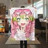 1PC Demon Slayer Print Flannel Blanket, High quality All Seasons, Home Decor, Warmth and Comfort, Perfect for Christmas Gifts
