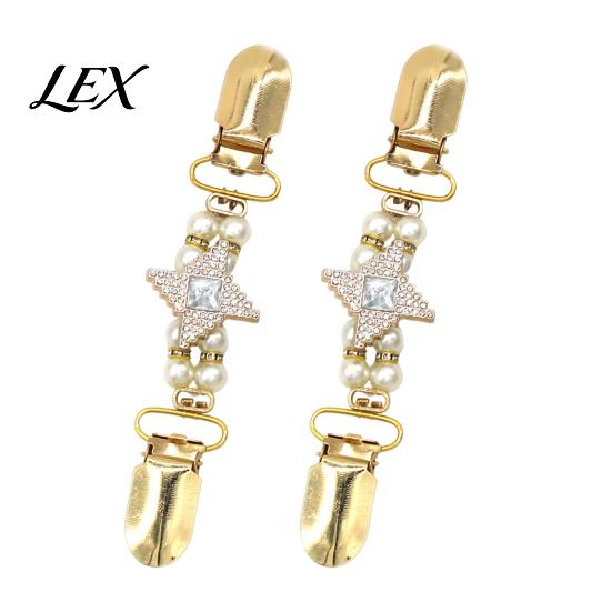 Clothing Fasteners 2Pcs Vintage Sweater Clips for Women Girls, Retro Faux Pearl And Rhinestones Cardigan Clips, Elegant Dress Decor Accessories Collar