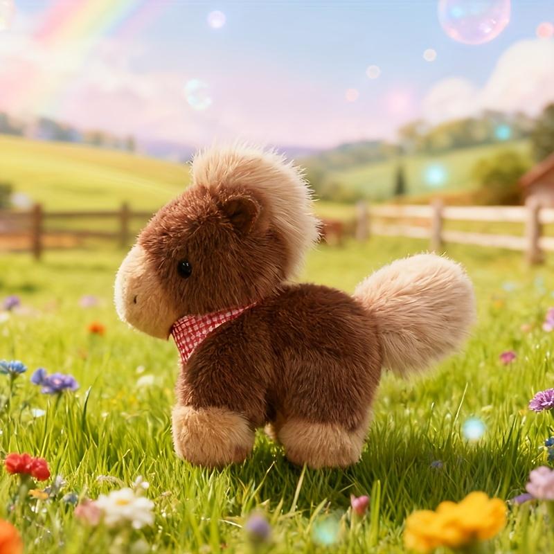 Animal de Pelúcia Macio Cavalo Fofo Animais Selvagens Brinquedo de Pelúcia Pônei Cavalo Pelúcia Brinquedo de Pelúcia Presentes de Aniversário para Crianças Chá de Bebê