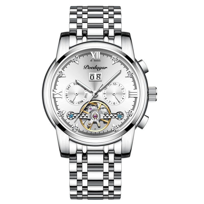 

Top Brand New Classic Tourbillon Swiss Men s Mechanical Watch Calendar Fully Automatic Waterproof Multifunctional Hollow Luminous Aggressive Watch