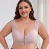 European and American Plus Size Bra Thin Vest for Women with Gathered Beautiful Back and Front Buckle Fixed Cup Underwear