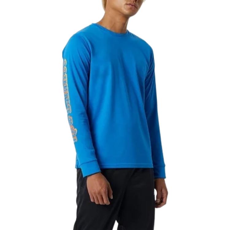 New Balance Sweatshirts Men's Blue Crew Neck Moderate Regular MT21065-SBU