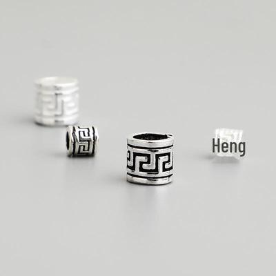 Thai S925 Sterling Silver Retro Spacer Barrel Beads for DIY Bracelets - Loose Beaded Jewelry Accessories