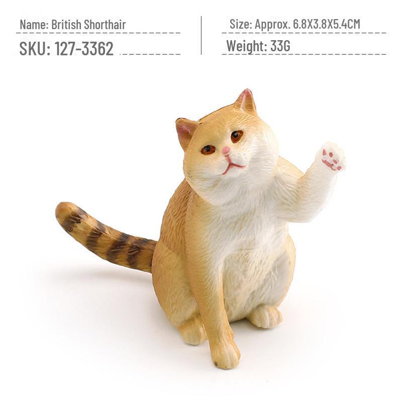 Seashell Cat Figurine: Realistic Kitten Toy Model