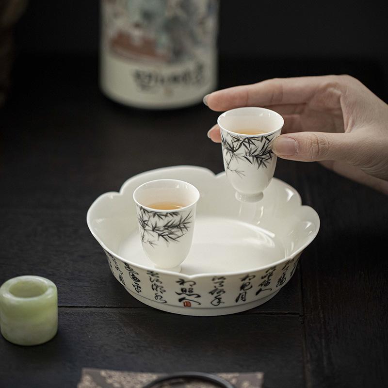 Antique Hand-painted Bamboo Tea Cup Household Ceramic Tea Cup Master Cup Kung Fu Tea Set Incense Cup