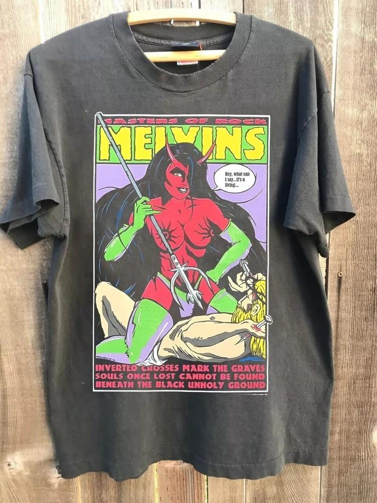 Melvins Band Tshirt Charcoal Classic Style Tshirt Reprint Unisex T-Shirt S