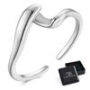 Silver universal ring in the shape of waves, silver 925