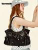 Vanwalk Twinkle Leather Tote Bag [Black]