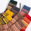 3 Paar Damen-Mittelwaden-Socken im Ethno-Stil, verdickte Nerzimitat- und warme Kaninchenwollsocken